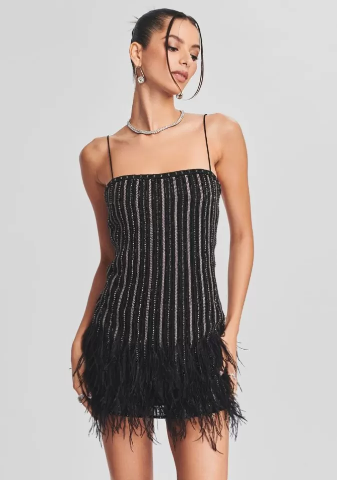 Women Retrofête Dresses | Rubina Sequin Feather Dress