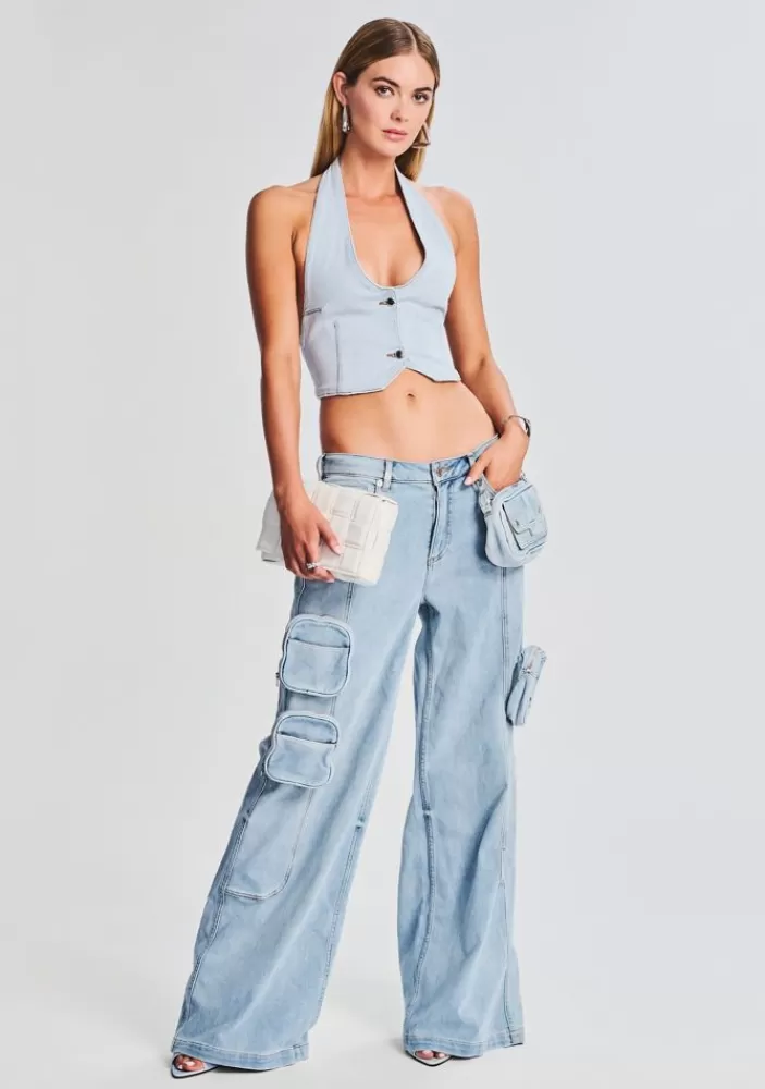 Best Sale Stephy Cargo Pant Women Denim