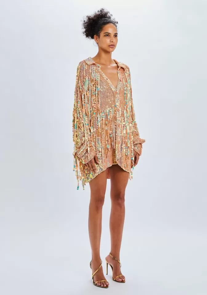 Women Retrofête Tops | Sully Sequin Fringe Shirt