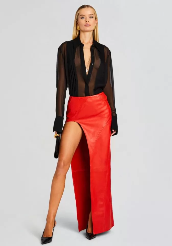 Women Retrofête Bottoms | Tash Leather Skirt