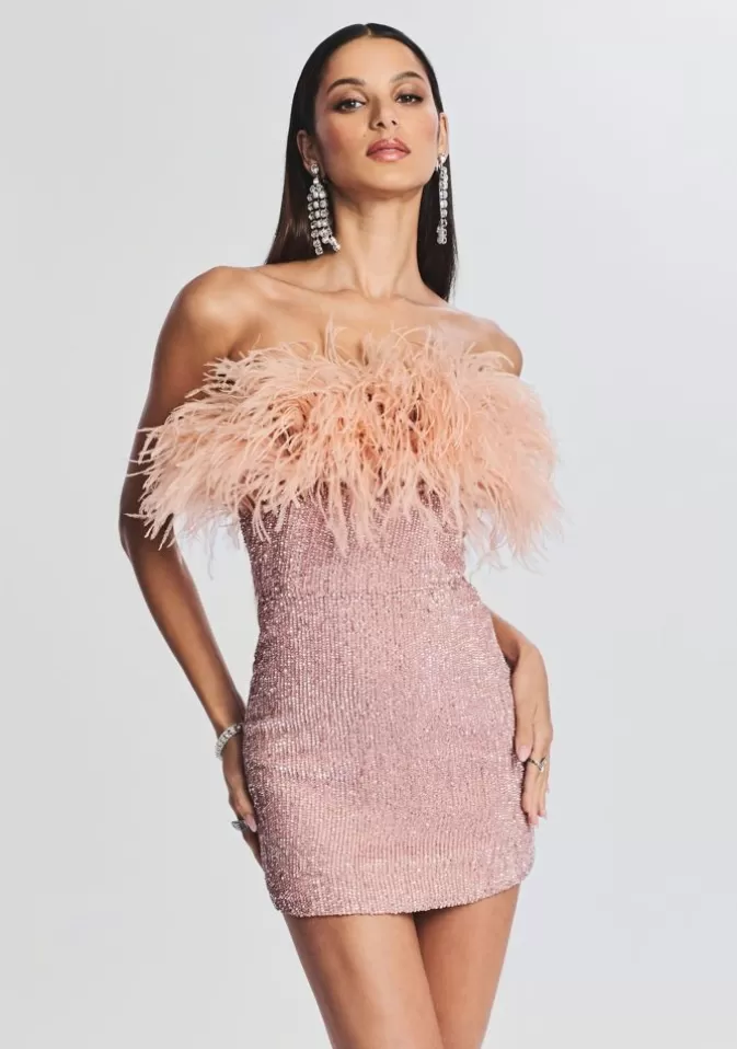 Women Retrofête Dresses | Torin Sequin Feather Dress