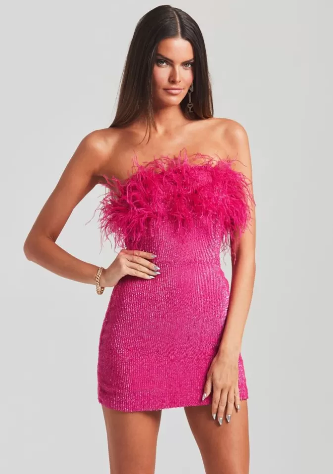 Women Retrofête Dresses | Torin Sequin Feather Dress