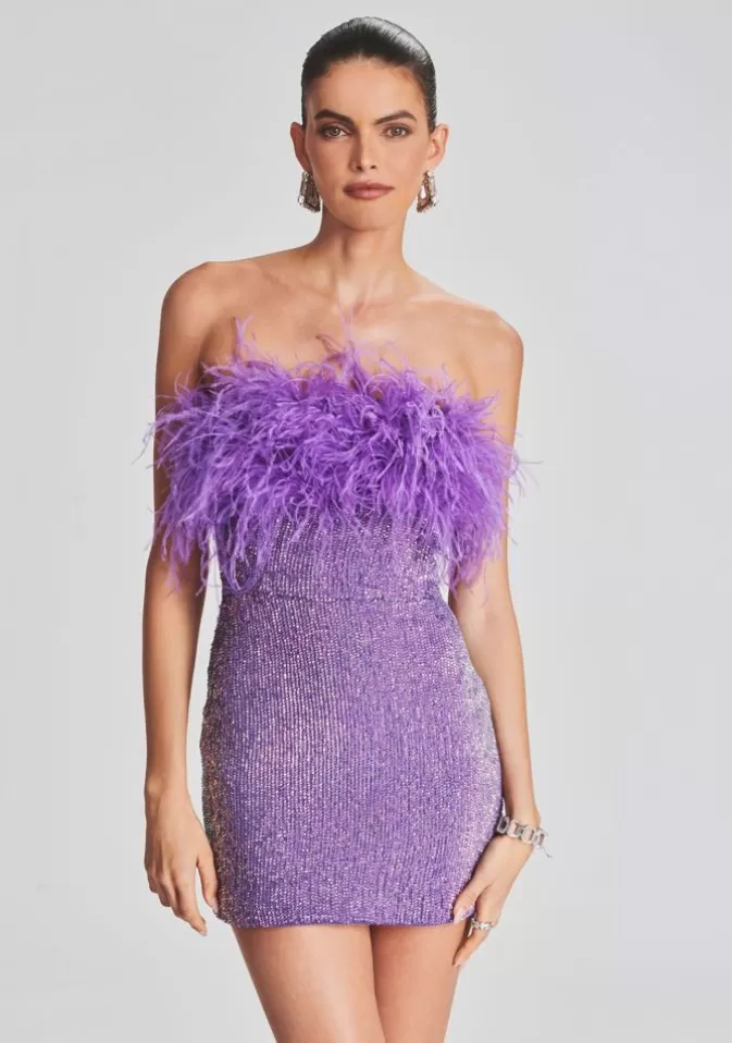 Women Retrofête Dresses | Torin Sequin Feather Dress