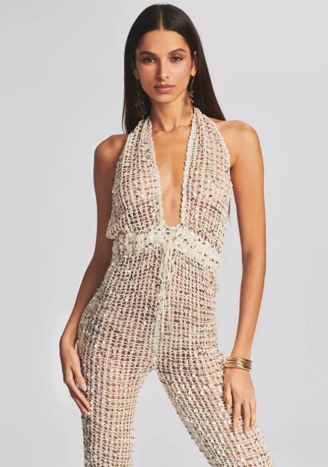 Women Retrofête Swim | Tosca Sequin Crochet Jumpsuit