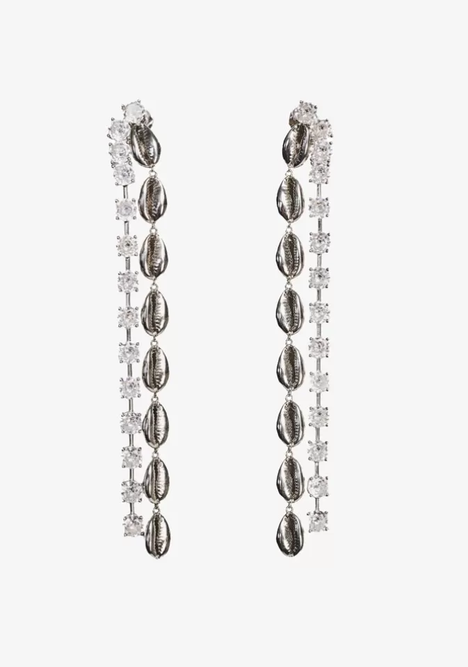 Women Retrofête Accessories | Tyde Crystal Shell Drop Earrings