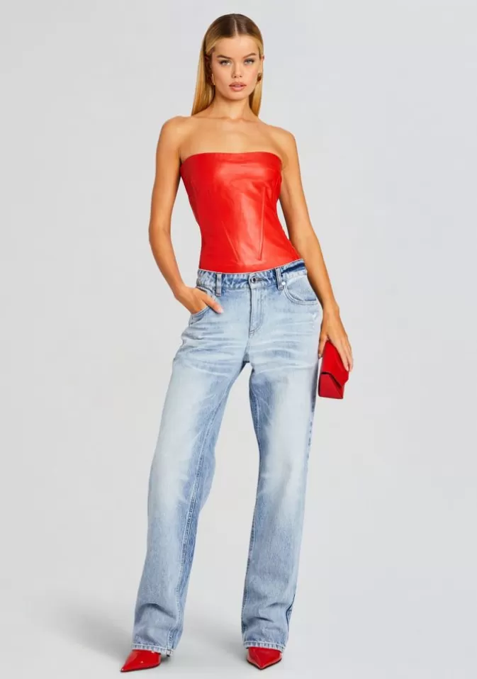 Women Retrofête Tops | Veda Leather Top