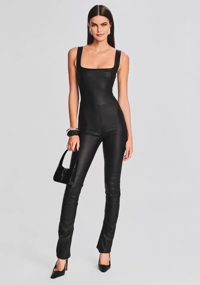 Women Retrofête Jumpsuits | Viper Coated Denim Catsuit