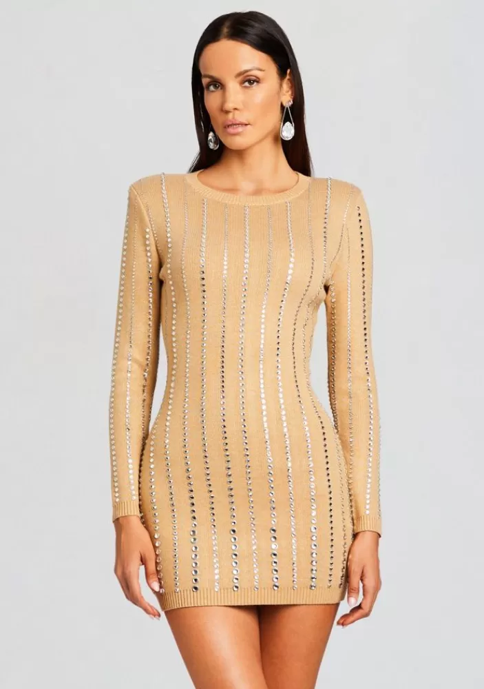 Cheap Virginia Embellished Knit Dress Women Dresses