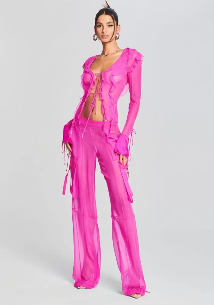 Flash Sale Viviane Silk Chiffon Pant Women Matching Sets