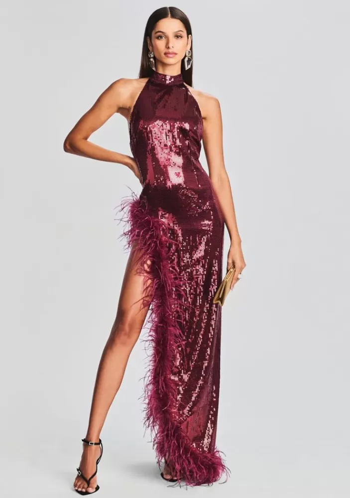 New Vixen Sequin Feather Dress Women Dresses