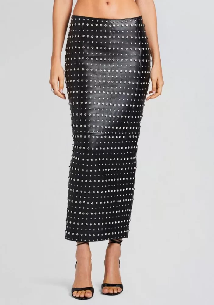 Store Whitley Embellished Leather Skirt Women Bottoms