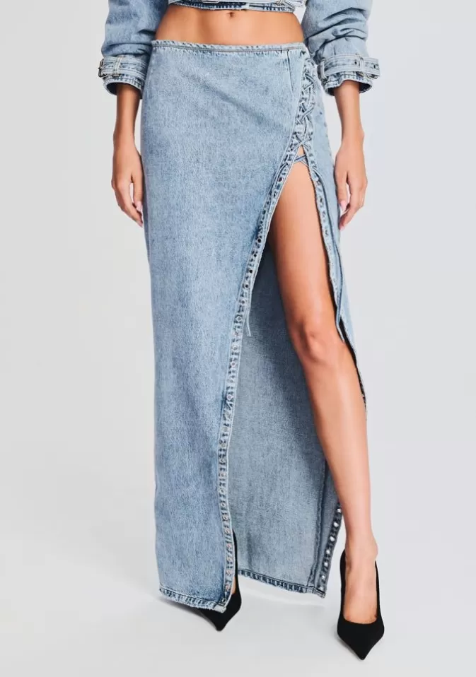 Women Retrofête Denim | Zahlia Denim Skirt